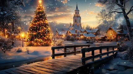 In picturesque settings, celebrate the New Year 2025 with snowy landscapes and festive gift-giving
