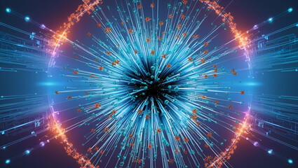 Fototapeta premium Title: Mesmerizing Fiber Optic Explosion of Light