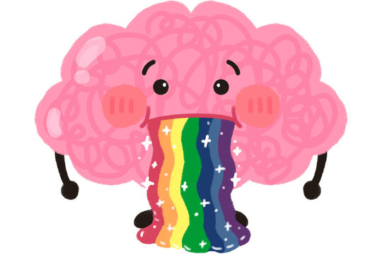 Brain puking rainbow, Brain rainbow puke