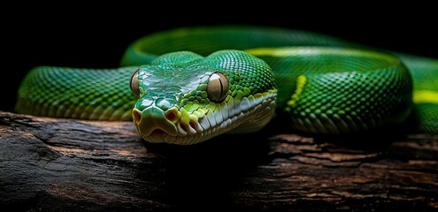 Obraz premium In honor of Chinese New Year 2025, we have a green snake symbolizing the snake zodiac.