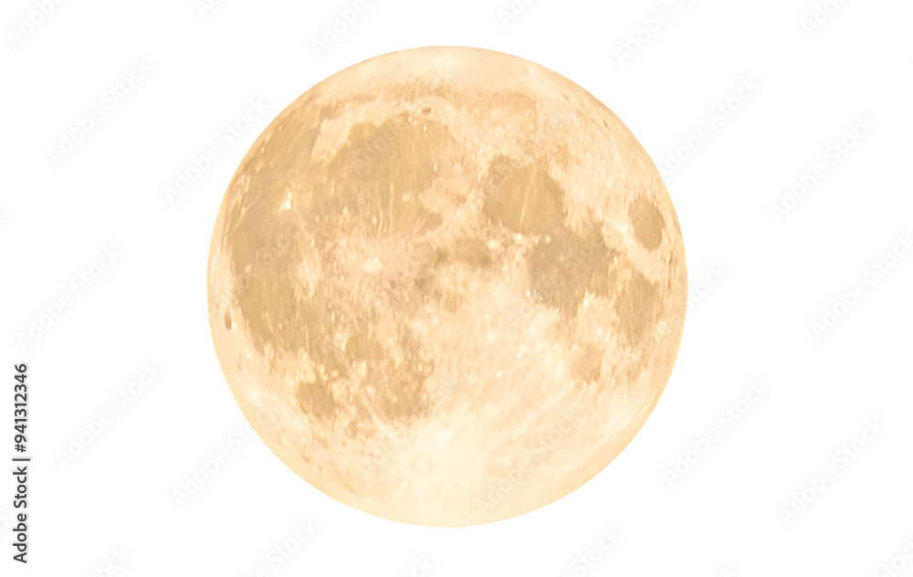 Wall mural full moon in png isolated on transparent background, moon isolated in png