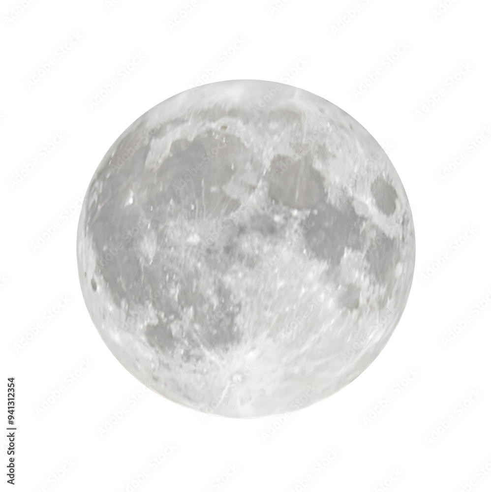 Wall mural full moon in png isolated on transparent background, moon isolated in png