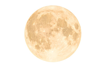 Full moon in PNG isolated on transparent background, moon isolated in PNG