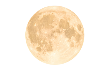 Full moon in PNG isolated on transparent background, moon isolated in PNG