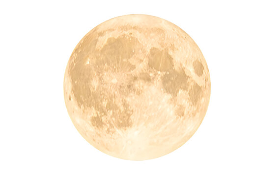 Full moon in PNG isolated on transparent background, moon isolated in PNG