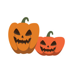 Carved Halloween Pumpkin with Candle Inside