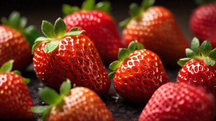 several strawberries with the word  calif  written on them.