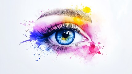 Watercolor Eye with Vivid Colors