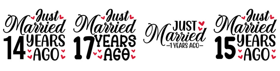 Classic Wedding Calligraphy, Phrases Bundle Vector Illustration for Announcement, Stationery, Advertising