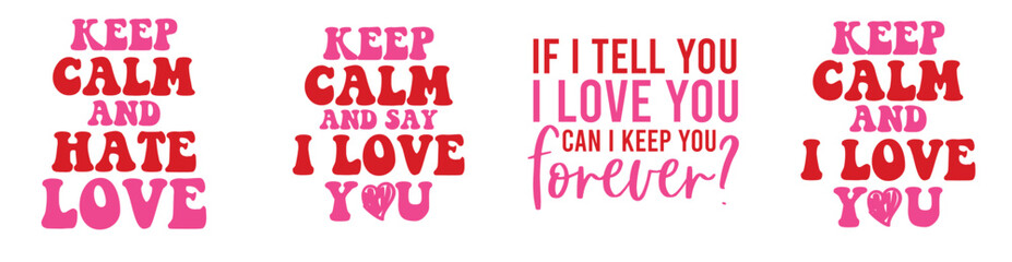 Creative Valentines Day Typography, Inscriptions Pack Vector Illustration for Printable, Gift Card, T-Shirt Design