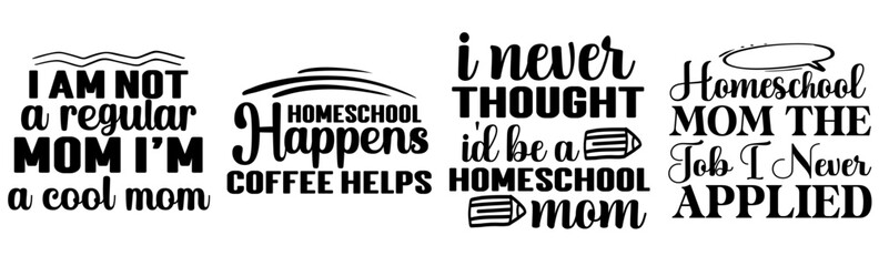 Creative Homeschool Invitation, Hand Lettering Pack Vector Illustration for Infographic, Presentation, Stationery