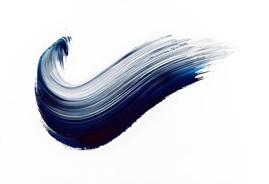A single black brush stroke on a white background, An abstract background with bold, black brush strokes on a white canvas, Dynamic black brush stroke on a white canvas.