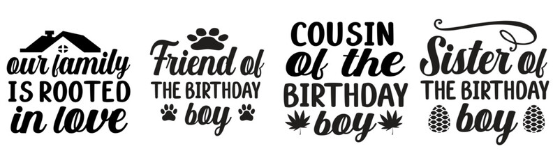 Vibrant Family Phrases, Trendy Retro Style Illustration Set Vector Illustration for Newsletter, Motion Graphics, Mug Design