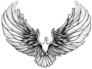 eagle tattoo vector illustration isolated on a transparent Background