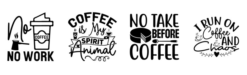 Colourful Coffee Labels And Badges, Phrases Collection Vector Illustration for Banner, Printable, Brochure