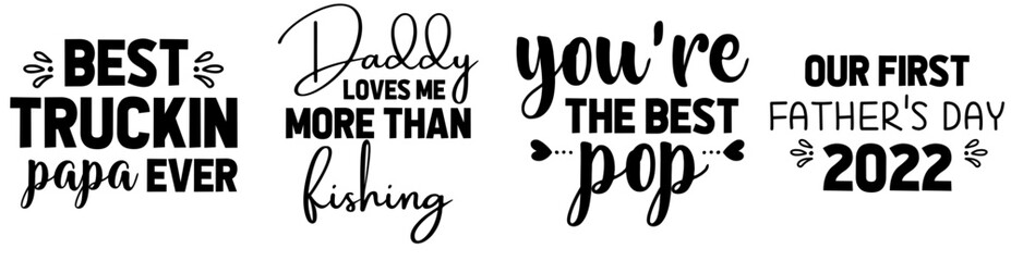 Minimal Dad Quotes, Labels And Badges Bundle Vector Illustration for Magazine, Greeting Card, Printable