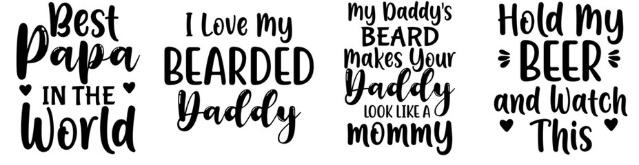 Simple Dad Labels And Badges, Invitation Set Vector Illustration for Bookmark, Motion Graphics, Greeting Card