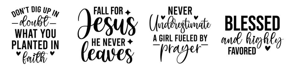 Simple Christian Trendy Retro Style Illustration, Hand Lettering Bundle Vector Illustration for Vouchers, Newsletter, Mug Design