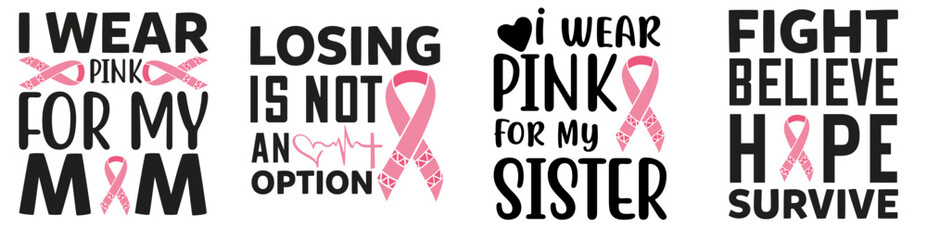 Simple Cancer Typography, Quotes Bundle Vector Illustration for Brochure, Motion Graphics, Banner