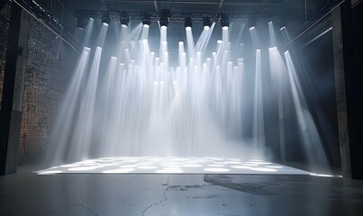 Interactive Light Effects, Interactive light effects or projections on a blank white studio with a black background