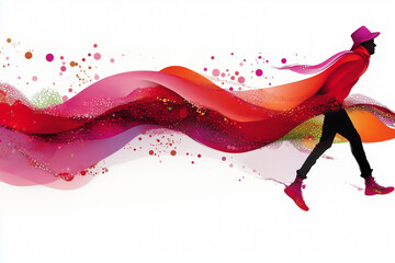 Fototapeta premium Abstract wave-like shape with a figure