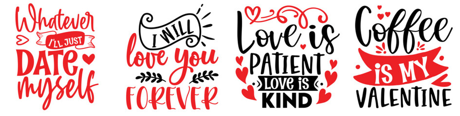 Decorative Valentine Quotes, Labels And Badges Collection Vector Illustration for Newsletter, Brochure, Advertising