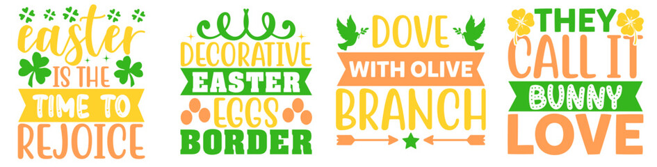 Fototapeta premium Decorative St Patricks Day Typography, Labels And Badges Set Vector Illustration for Flyer, Mug Design, Brochure