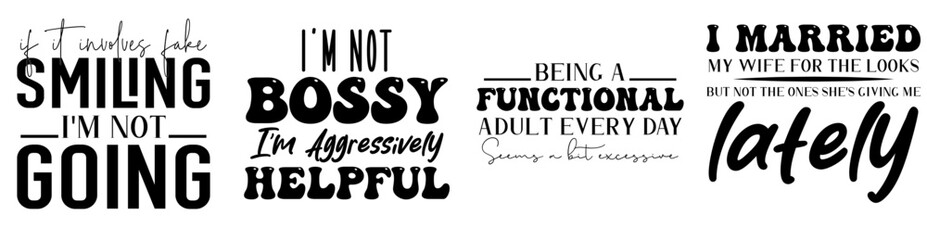 Elegant Funny Trendy Retro Style Illustration, Calligraphic Lettering Set Vector Illustration for Brochure, Newsletter, Printable