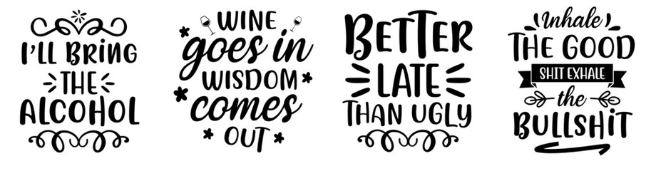 Minimal Funny Labels And Badges, Invitation Collection Vector Illustration for Printable, Icon, T-Shirt Design