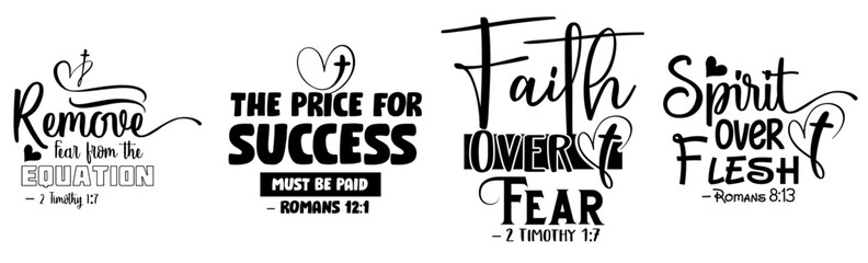 Minimalist Christian Typography, Calligraphic Lettering Bundle Vector Illustration for Banner, Vouchers, Printable