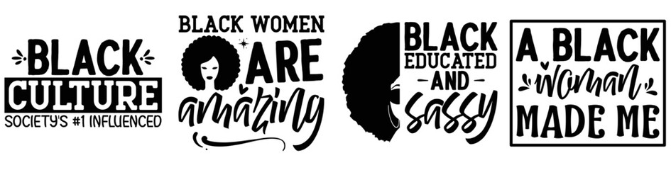 Creative Black Woman Invitation, Quotes Bundle Vector Illustration for Newsletter, Banner, Advertising
