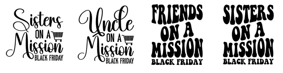Minimalist Black Friday Invitation, Quotes Set Vector Illustration for Vouchers, Mug Design, Greeting Card