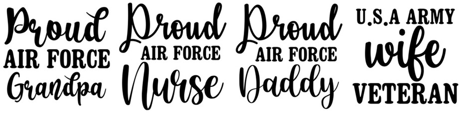 Colourful Air Force Invitation, Labels And Badges Set Vector Illustration for Presentation, Decal, Sticker