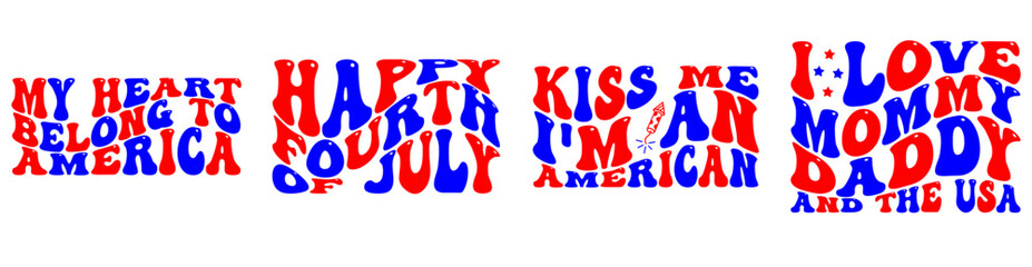 Classic 4Th Of July Retro Inscriptions, Labels And Badges Bundle Vector Illustration for Announcement, Bookmark, Printable