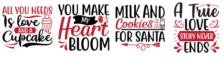 Creative Valentines Day Quotes, Invitation Pack Vector Illustration for T-Shirt Design, Vouchers, Magazine