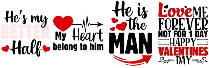 Classic Valentines Day Inscriptions, Trendy Retro Style Illustration Collection Vector Illustration for Printing Press, Greeting Card, Banner