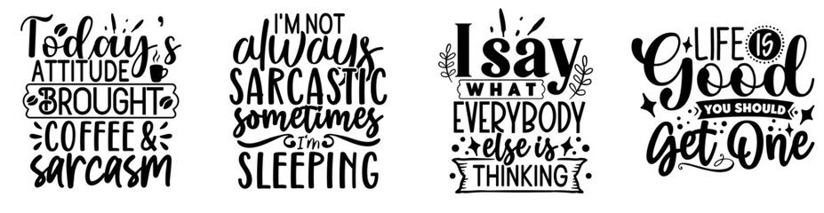 Cute Sarcastic Invitation, Phrases Collection Vector Illustration for Brochure, Label, Logo