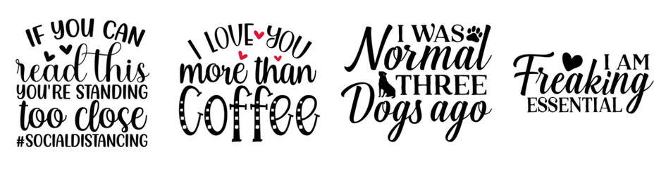 Creative Quotes Calligraphic Lettering, Phrases Bundle Vector Illustration for Decal, Bookmark, Logo