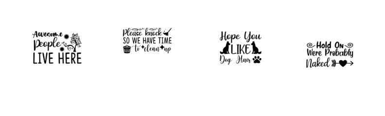 Classic Doormat Labels And Badges, Typography Bundle Vector Illustration for Presentation, Wrapping Paper, Printable