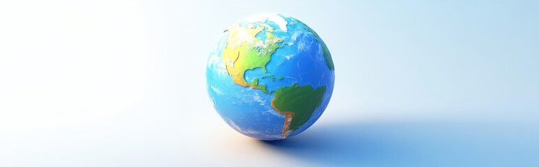 Glow of Earth in a 3D cartoon rendering on a white background