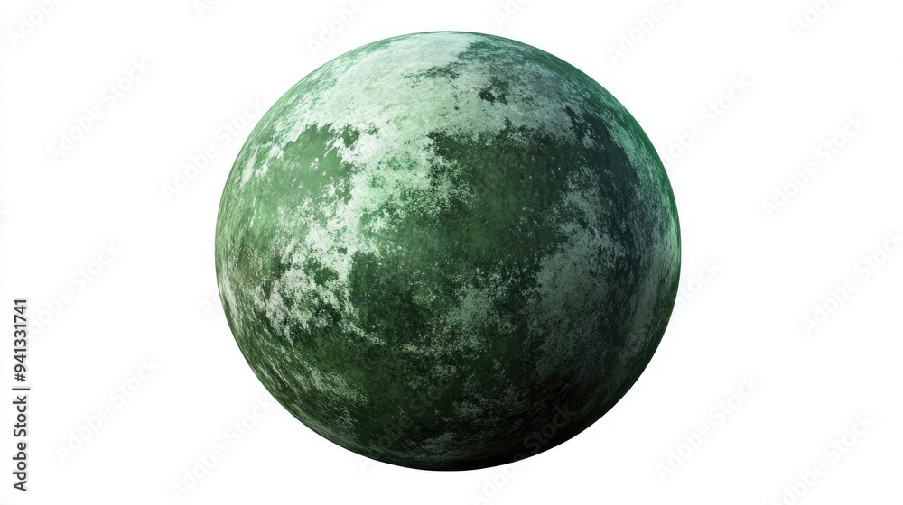 Poster Dangerous planet icon in digital green a 3D cartoon rendering for various design applications isolated on a white background