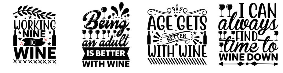 Minimal Wine Labels And Badges, Invitation Collection Vector Illustration for Social Media Post, Logo, Book Cover