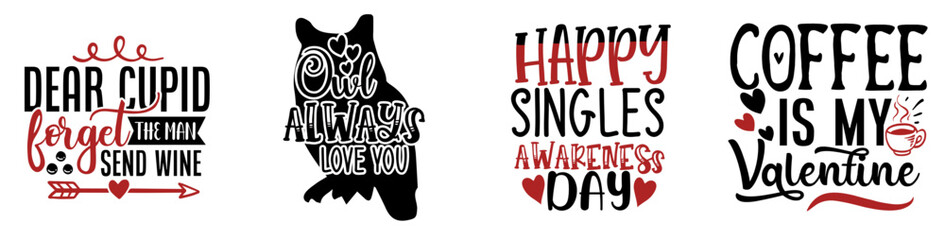 Elegant Valentine Trendy Retro Style Illustration, Typography Collection Vector Illustration for Holiday Cards, Banner, Sticker