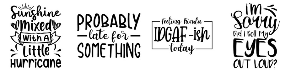 Modern Sarcastic Labels And Badges, Hand Lettering Collection Vector Illustration for T-Shirt Design, Banner, Poster