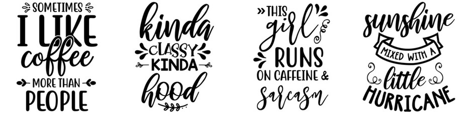 Simple Sarcastic Calligraphic Lettering, Typographic Emblems Collection Vector Illustration for Stationery, Motion Graphics, Gift Card