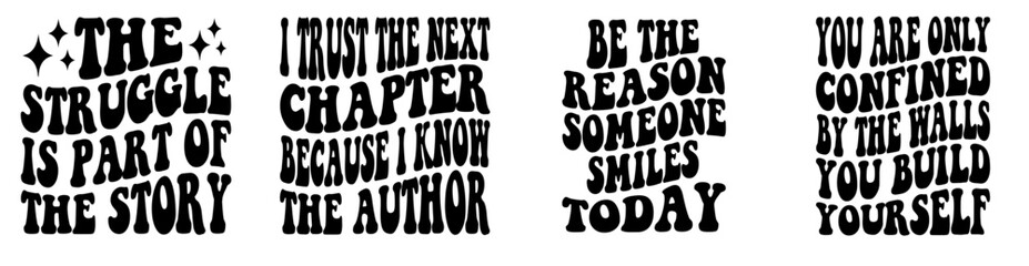 Colourful Retro New Year Typography, Typographic Emblems Collection Vector Illustration for Presentation, Announcement, Logo