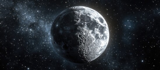Fototapeta premium Cartoon rendering in 3D of the Moon