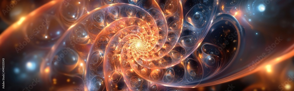 Poster Beautiful mandala created through 3D cartoon rendering Abstract fractal shapes and patterns Infinite universe Mysterious psychedelic relaxation design Dynamic flowing natural forms Sacred geometry