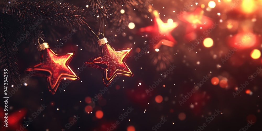 Leinwandbilder festive christmas background featuring 3d cartoon rendering with an elegant abstract design of bokeh