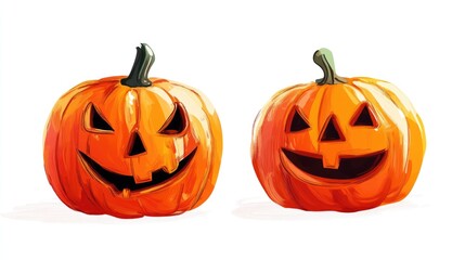 Halloween, head load cartoon style, bright colors, isolated on white background